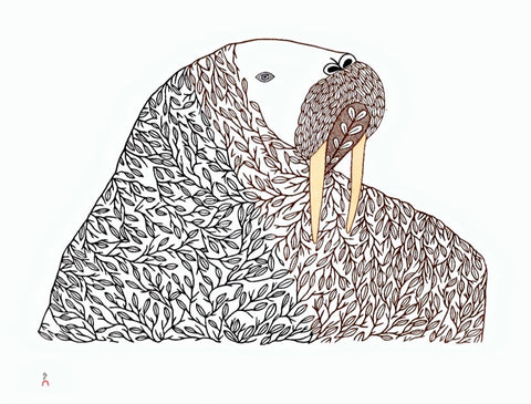 DERNIER IMPRIMÉ Collection Cape Dorset 2019 par NINGIUKULU TEEVEE *Transformation florale*