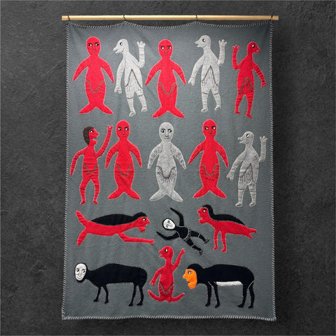 76”x 54” Felt Tapestry by Irene Avaalaaqiaq RCA *Past Lives*