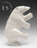 RESERVED** 14" SIGNATURE Rare White Marble Dancing Bear by Nuna Parr *Vanilla Pudding*