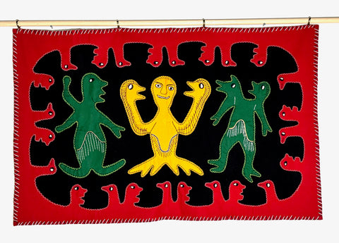 35”x 55”  Felt Tapestry by Irene Avaalaaqiaq RCA *Ancestors*