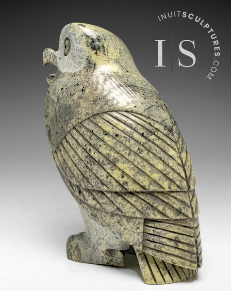 VERY LAST ONE - 9" SIGNATURE Owl by the Late Pits Qimirpik (1956-2024) *Tawny Girl*