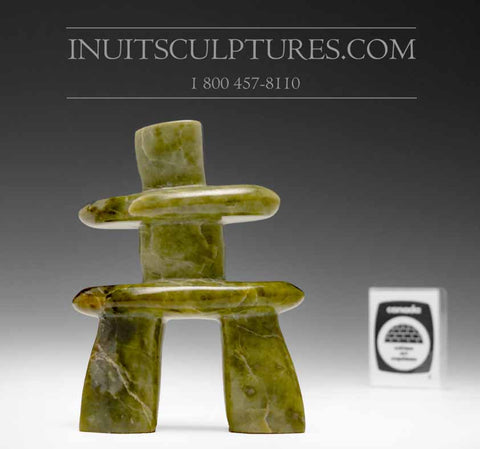 5" Green Inukshuk by Alex Lyta