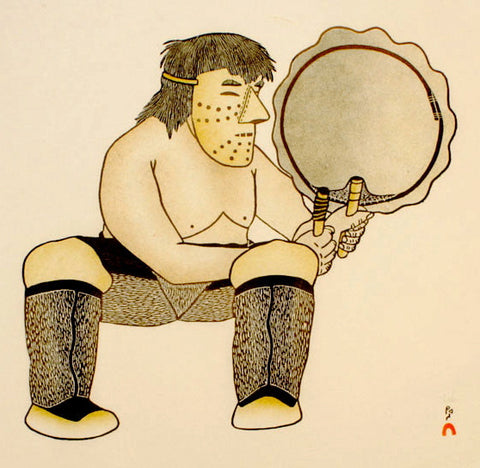 1989 BATTEUR MASQUÉ par Kananginak Pootoogook