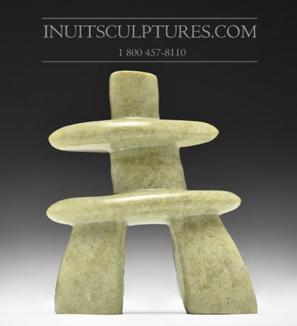 4.5" Light Green Inukshuk by Alex Lyta